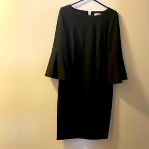 Calvin Klein Peplum Bell Sleeve Round Neck Dress